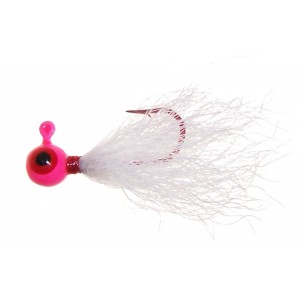Nothead Tackle Hand-tied Hair Jig — Pink Leadhead/White Hair. - Nothead  Tackle
