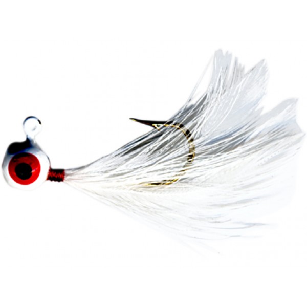 Nothead Tackle Hand-tied Feather Jig — White Leadhead/White Feather -  Nothead Tackle